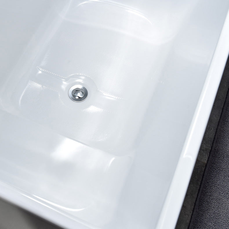 Modern Rectangular Stand Alone Bath Acrylic Soaking White Bathtub Clearhalo 'Bathroom Remodel & Bathroom Fixtures' 'Bathtubs' 'Home Improvement' 'home_improvement' 'home_improvement_bathtubs' 'Showers & Bathtubs' 7344865