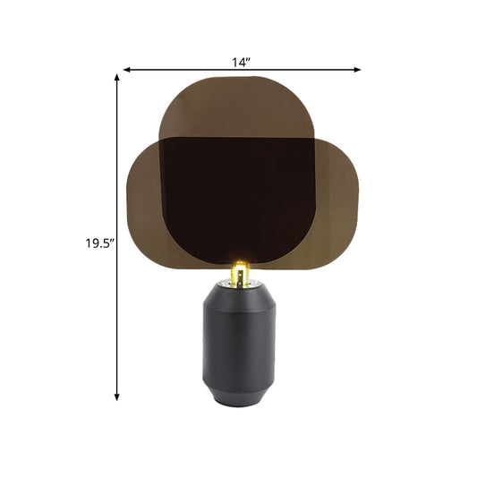 Acrylic Rectangle Panel Nightstand Light Modernism LED Black Table Lamp for Bedside Clearhalo 'Lamps' 'Table Lamps' Lighting' 734525