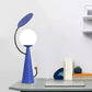 Blue Finish Conical Night Table Light Contemporary 1 Bulb Metal Desk Lamp with Ball White Glass Shade and Mirror Deco Clearhalo 'Lamps' 'Table Lamps' Lighting' 734528