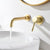 Bathroom Faucet Scratch Resistant 2 Holes Wall Mount Lever Handle Low Arc Sink Faucet Light Gold Clearhalo 'Bathroom Remodel & Bathroom Fixtures' 'Bathroom Sink Faucets' 'Bathroom Sinks & Faucet Components' 'bathroom_sink_faucets' 'Home Improvement' 'home_improvement' 'home_improvement_bathroom_sink_faucets' 7345403