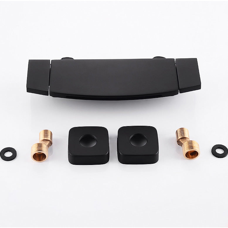 Modern Bathroom Faucet Two Handle Copper Wall Mounted Bath Faucet Trim Clearhalo 'Bathroom Remodel & Bathroom Fixtures' 'Bathtub Faucets' 'bathtub_faucets' 'Home Improvement' 'home_improvement' 'home_improvement_bathtub_faucets' 7345489