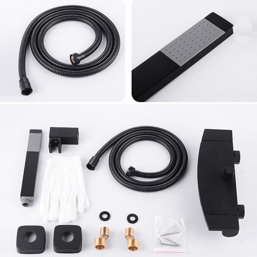 Modern Bathroom Faucet Two Handle Copper Wall Mounted Bath Faucet Trim Clearhalo 'Bathroom Remodel & Bathroom Fixtures' 'Bathtub Faucets' 'bathtub_faucets' 'Home Improvement' 'home_improvement' 'home_improvement_bathtub_faucets' 7345491