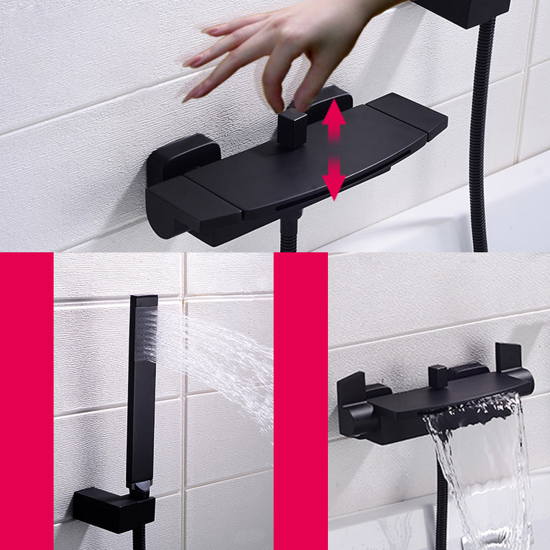 Modern Bathroom Faucet Two Handle Copper Wall Mounted Bath Faucet Trim Clearhalo 'Bathroom Remodel & Bathroom Fixtures' 'Bathtub Faucets' 'bathtub_faucets' 'Home Improvement' 'home_improvement' 'home_improvement_bathtub_faucets' 7345493