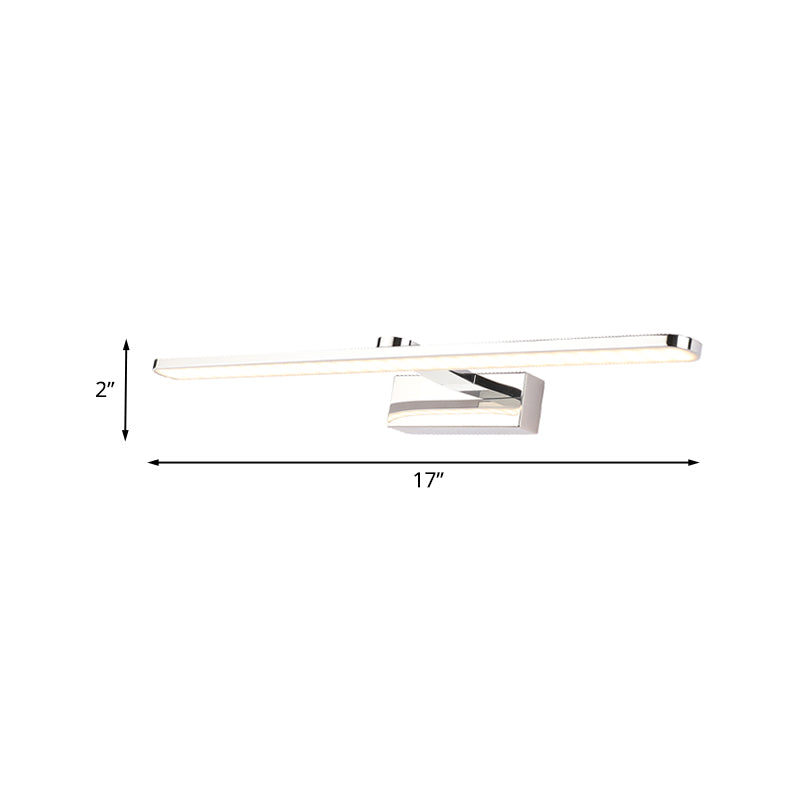 Elongated Acrylic Vanity Lighting Simple Style 16"/17"/23" L LED White Finish Wall Light Sconce for Bathroom in Warm/White Light Clearhalo 'Modern wall lights' 'Modern' 'Vanity Lights' 'Wall Lights' Lighting' 734595