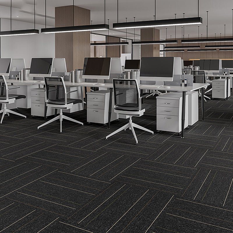 Modern Carpet Tiles Self Adhesive Level Loop Fire Resistant Tiles and Carpet Gray White Striped 20-Piece Set Clearhalo 'Carpet Tiles & Carpet Squares' 'carpet_tiles_carpet_squares' 'Flooring 'Home Improvement' 'home_improvement' 'home_improvement_carpet_tiles_carpet_squares' Walls and Ceiling' 7347042