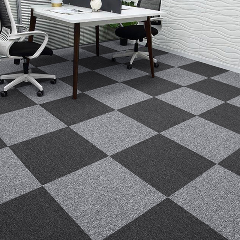 Modern Carpet Tiles Self Adhesive Level Loop Fire Resistant Tiles and Carpet Dark Grey Light Grey 20-Piece Set Clearhalo 'Carpet Tiles & Carpet Squares' 'carpet_tiles_carpet_squares' 'Flooring 'Home Improvement' 'home_improvement' 'home_improvement_carpet_tiles_carpet_squares' Walls and Ceiling' 7347047