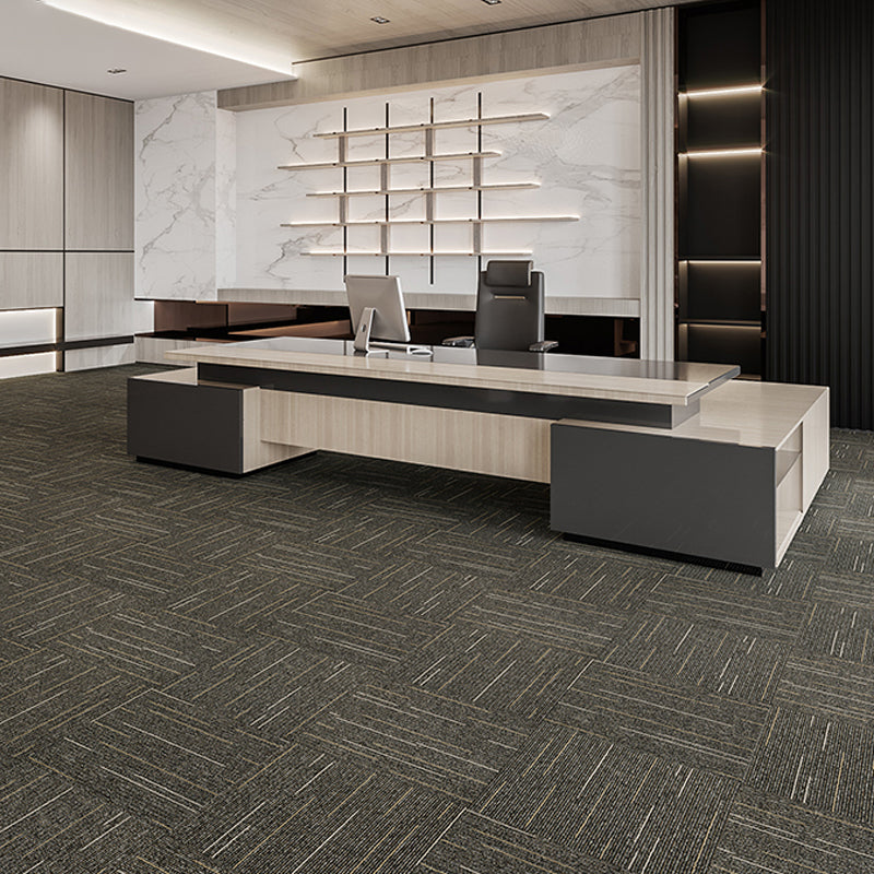 Modern Carpet Tiles Self Adhesive Level Loop Fire Resistant Tiles and Carpet Brown 20-Piece Set Clearhalo 'Carpet Tiles & Carpet Squares' 'carpet_tiles_carpet_squares' 'Flooring 'Home Improvement' 'home_improvement' 'home_improvement_carpet_tiles_carpet_squares' Walls and Ceiling' 7347056