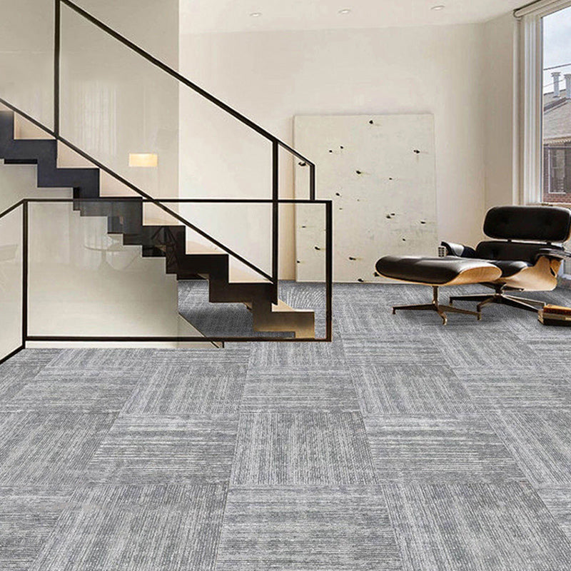 Modern Carpet Tiles Self Adhesive Level Loop Fire Resistant Tiles and Carpet Milk Gray 20-Piece Set Vinyl Clearhalo 'Carpet Tiles & Carpet Squares' 'carpet_tiles_carpet_squares' 'Flooring 'Home Improvement' 'home_improvement' 'home_improvement_carpet_tiles_carpet_squares' Walls and Ceiling' 7347065