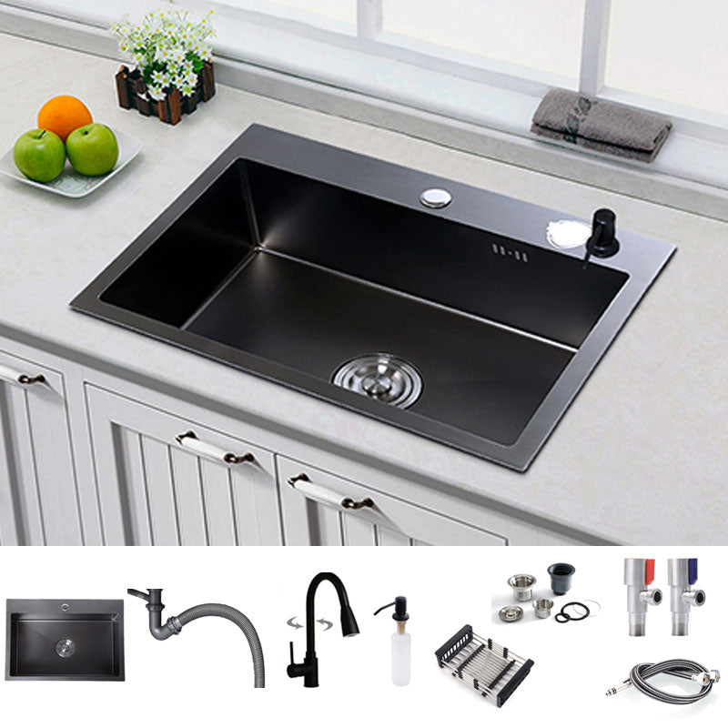 Modern Kitchen Faucet Stainless Rectangular Water Purification Kitchen Faucet Sink with Faucet Pull Out Faucet Clearhalo 'Home Improvement' 'home_improvement' 'home_improvement_kitchen_sinks' 'Kitchen Remodel & Kitchen Fixtures' 'Kitchen Sinks & Faucet Components' 'Kitchen Sinks' 'kitchen_sinks' 7347071