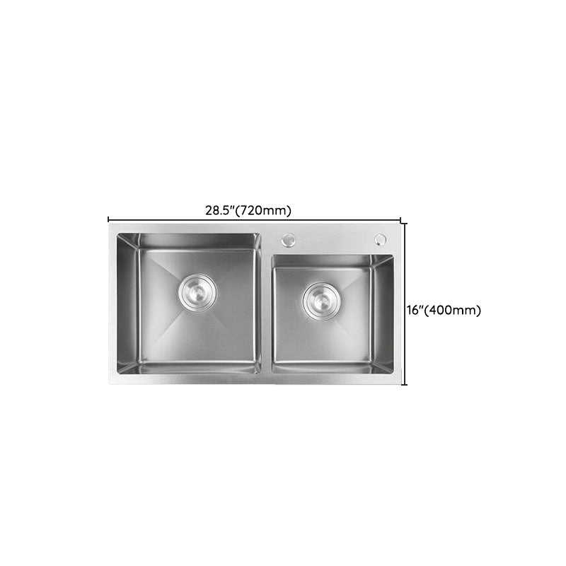 Modern Kitchen Sink Rectangular Stainless Sink with Kitchen Pull-out Faucet Clearhalo 'Home Improvement' 'home_improvement' 'home_improvement_kitchen_sinks' 'Kitchen Remodel & Kitchen Fixtures' 'Kitchen Sinks & Faucet Components' 'Kitchen Sinks' 'kitchen_sinks' 7347106