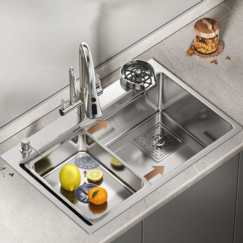 Modern Kitchen Sink Stainless Rectangular Water Purification Sink with Faucet Clearhalo 'Home Improvement' 'home_improvement' 'home_improvement_kitchen_sinks' 'Kitchen Remodel & Kitchen Fixtures' 'Kitchen Sinks & Faucet Components' 'Kitchen Sinks' 'kitchen_sinks' 7347107