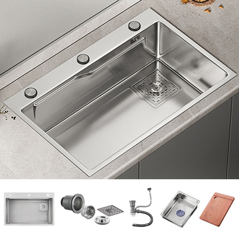 Modern Kitchen Sink Stainless Rectangular Water Purification Sink with Faucet Sink Only None Clearhalo 'Home Improvement' 'home_improvement' 'home_improvement_kitchen_sinks' 'Kitchen Remodel & Kitchen Fixtures' 'Kitchen Sinks & Faucet Components' 'Kitchen Sinks' 'kitchen_sinks' 7347108