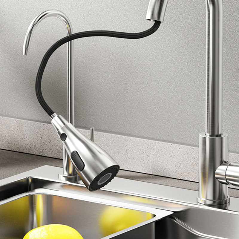 Modern Kitchen Sink Stainless Rectangular Water Purification Sink with Faucet Clearhalo 'Home Improvement' 'home_improvement' 'home_improvement_kitchen_sinks' 'Kitchen Remodel & Kitchen Fixtures' 'Kitchen Sinks & Faucet Components' 'Kitchen Sinks' 'kitchen_sinks' 7347117