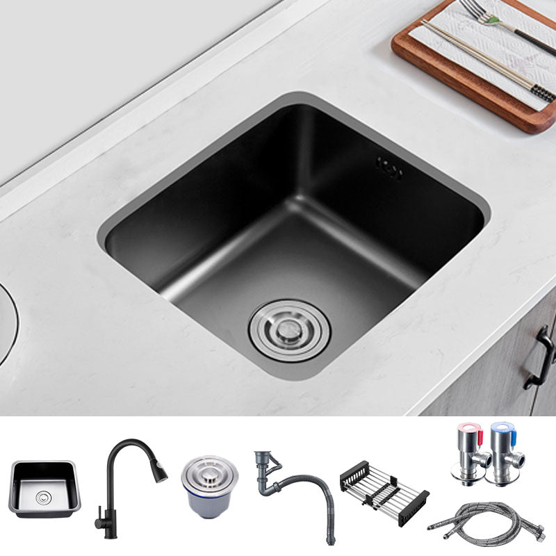 Kitchen Square Sink Stainless Multi-function Faucet Kitchen Sink Sink with Faucet Pull Out Faucet Clearhalo 'Home Improvement' 'home_improvement' 'home_improvement_kitchen_sinks' 'Kitchen Remodel & Kitchen Fixtures' 'Kitchen Sinks & Faucet Components' 'Kitchen Sinks' 'kitchen_sinks' 7347128