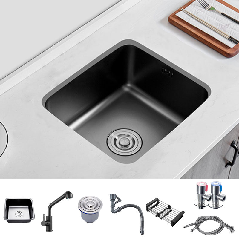 Kitchen Square Sink Stainless Multi-function Faucet Kitchen Sink Sink with Faucet Straight Pull-Out Faucet Clearhalo 'Home Improvement' 'home_improvement' 'home_improvement_kitchen_sinks' 'Kitchen Remodel & Kitchen Fixtures' 'Kitchen Sinks & Faucet Components' 'Kitchen Sinks' 'kitchen_sinks' 7347130