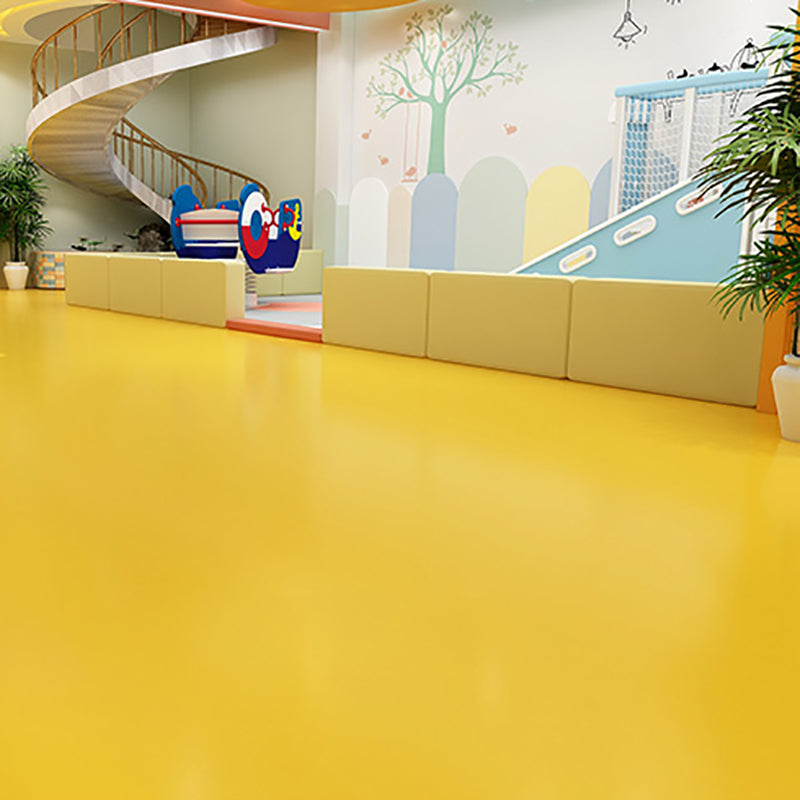 Solid Color Plastic Floor Modern Water Resistant Square Edge Floor Tiles Yellow Clearhalo 'Flooring 'Home Improvement' 'home_improvement' 'home_improvement_vinyl_flooring' 'Vinyl Flooring' 'vinyl_flooring' Walls and Ceiling' 7347174