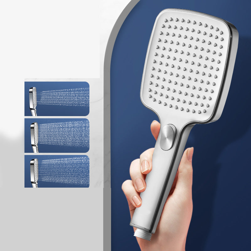 Modern Self-Cleaning Hand Shower Adjustable Spray Pattern Wall-Mount Showerhead Square Silver Hand Shower Clearhalo 'Bathroom Remodel & Bathroom Fixtures' 'Home Improvement' 'home_improvement' 'home_improvement_shower_heads' 'Shower Heads' 'shower_heads' 'Showers & Bathtubs Plumbing' 'Showers & Bathtubs' 7347195