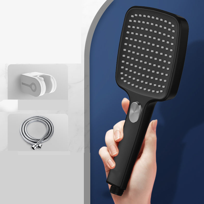Modern Self-Cleaning Hand Shower Adjustable Spray Pattern Wall-Mount Showerhead Square Black Shower Heads & Hose & Wall pedestal Clearhalo 'Bathroom Remodel & Bathroom Fixtures' 'Home Improvement' 'home_improvement' 'home_improvement_shower_heads' 'Shower Heads' 'shower_heads' 'Showers & Bathtubs Plumbing' 'Showers & Bathtubs' 7347201