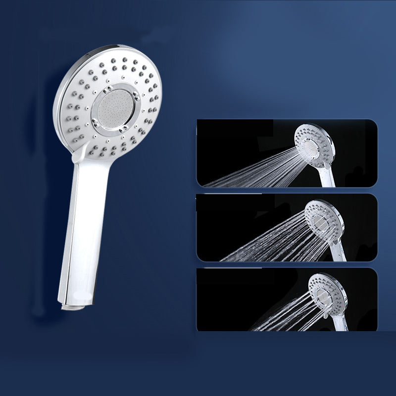 Round Self-Cleaning Hand Shower Adjustable Water Flow Wall-Mount Hand Shower White/Silver Hand Shower 3 Clearhalo 'Bathroom Remodel & Bathroom Fixtures' 'Home Improvement' 'home_improvement' 'home_improvement_shower_heads' 'Shower Heads' 'shower_heads' 'Showers & Bathtubs Plumbing' 'Showers & Bathtubs' 7347217