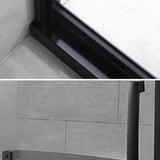 Black Single Sliding Shower Door Framed Tempered Shower Doors Clearhalo 'Bathroom Remodel & Bathroom Fixtures' 'Home Improvement' 'home_improvement' 'home_improvement_shower_tub_doors' 'Shower and Tub Doors' 'shower_tub_doors' 'Showers & Bathtubs' 7347288