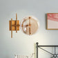 Clear Glass Double Ball Wall Mounted Light Postmodern 1 Head Gold Finish Wall Sconce for Corner Clearhalo 'Cast Iron' 'Glass' 'Industrial' 'Modern wall lights' 'Modern' 'Tiffany' 'Traditional wall lights' 'Wall Lamps & Sconces' 'Wall Lights' Lighting' 734730