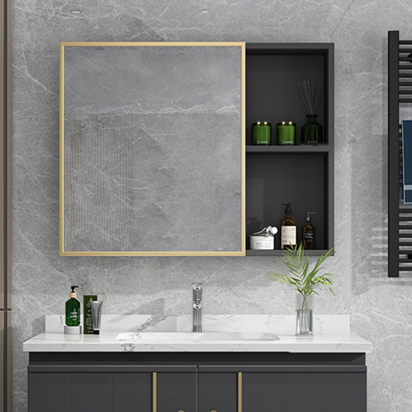 Modern Bathroom Vanity Set Wall Mount Bathroom Sink Vanity with Mirror Clearhalo 'Bathroom Remodel & Bathroom Fixtures' 'Bathroom Vanities' 'bathroom_vanities' 'Home Improvement' 'home_improvement' 'home_improvement_bathroom_vanities' 7347483