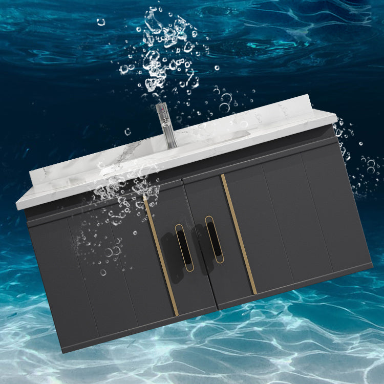 Modern Bathroom Vanity Set Wall Mount Bathroom Sink Vanity with Mirror Clearhalo 'Bathroom Remodel & Bathroom Fixtures' 'Bathroom Vanities' 'bathroom_vanities' 'Home Improvement' 'home_improvement' 'home_improvement_bathroom_vanities' 7347485