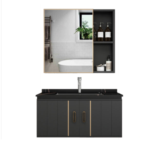 Modern Bathroom Vanity Set Wall Mount Bathroom Sink Vanity with Mirror Clearhalo 'Bathroom Remodel & Bathroom Fixtures' 'Bathroom Vanities' 'bathroom_vanities' 'Home Improvement' 'home_improvement' 'home_improvement_bathroom_vanities' 7347486