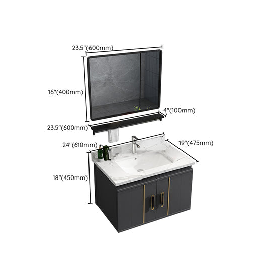 Modern Bathroom Vanity Set Wall Mount Bathroom Sink Vanity with Mirror Clearhalo 'Bathroom Remodel & Bathroom Fixtures' 'Bathroom Vanities' 'bathroom_vanities' 'Home Improvement' 'home_improvement' 'home_improvement_bathroom_vanities' 7347500
