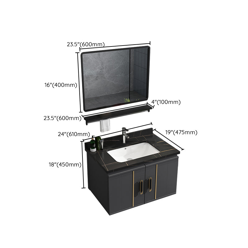 Modern Bathroom Vanity Set Wall Mount Bathroom Sink Vanity with Mirror Clearhalo 'Bathroom Remodel & Bathroom Fixtures' 'Bathroom Vanities' 'bathroom_vanities' 'Home Improvement' 'home_improvement' 'home_improvement_bathroom_vanities' 7347501
