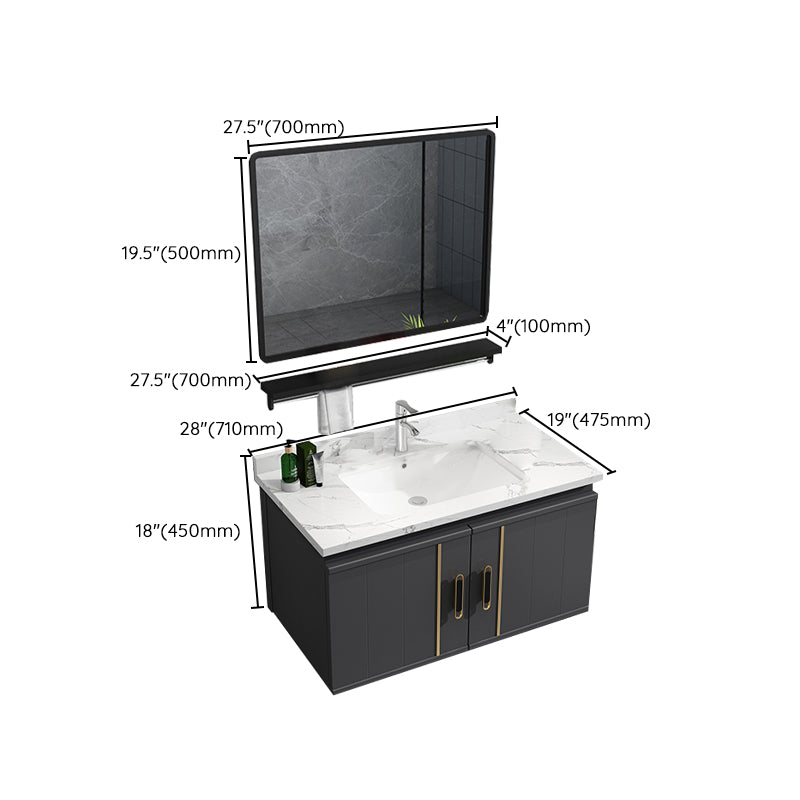 Modern Bathroom Vanity Set Wall Mount Bathroom Sink Vanity with Mirror Clearhalo 'Bathroom Remodel & Bathroom Fixtures' 'Bathroom Vanities' 'bathroom_vanities' 'Home Improvement' 'home_improvement' 'home_improvement_bathroom_vanities' 7347502