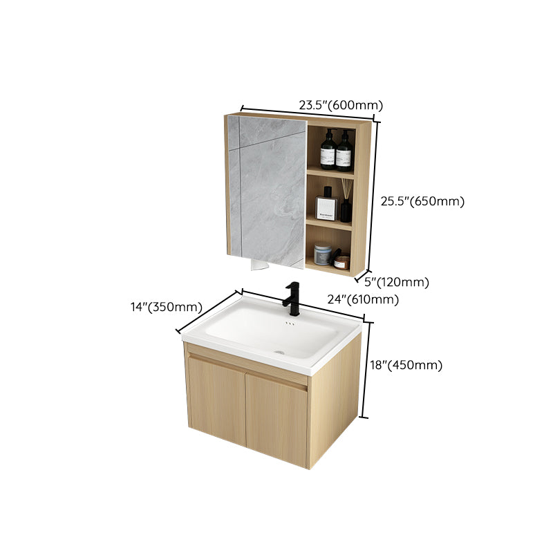 Mid Century Modern Bathroom Vanity Wall Mount Bathroom Sink Vanity with Mirror Clearhalo 'Bathroom Remodel & Bathroom Fixtures' 'Bathroom Vanities' 'bathroom_vanities' 'Home Improvement' 'home_improvement' 'home_improvement_bathroom_vanities' 7347537