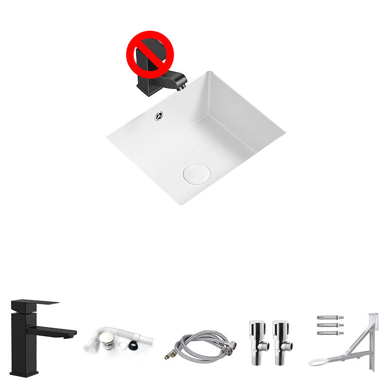 Modern Undermount Bathroom Sink Porcelain with Faucet Wash Stand 17"L x 13"W x 6"H Cold and Hot Faucet Sink with Faucet Clearhalo 'Bathroom Remodel & Bathroom Fixtures' 'Bathroom Sinks & Faucet Components' 'Bathroom Sinks' 'bathroom_sink' 'Home Improvement' 'home_improvement' 'home_improvement_bathroom_sink' 7347605