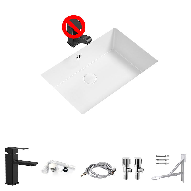 Modern Undermount Bathroom Sink Porcelain with Faucet Wash Stand 21"L x 14"W x 6"H Cold and Hot Faucet Sink with Faucet Clearhalo 'Bathroom Remodel & Bathroom Fixtures' 'Bathroom Sinks & Faucet Components' 'Bathroom Sinks' 'bathroom_sink' 'Home Improvement' 'home_improvement' 'home_improvement_bathroom_sink' 7347611