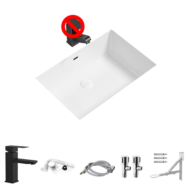 Modern Undermount Bathroom Sink Porcelain with Faucet Wash Stand 22"L x 15"W x 7"H Cold and Hot Faucet Sink with Faucet Clearhalo 'Bathroom Remodel & Bathroom Fixtures' 'Bathroom Sinks & Faucet Components' 'Bathroom Sinks' 'bathroom_sink' 'Home Improvement' 'home_improvement' 'home_improvement_bathroom_sink' 7347617