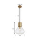 Clear Glass Urn Hanging Lighting Modern 1 Head Gold Finish Ceiling Pendant Lamp over Dining Table Clearhalo 'Ceiling Lights' 'Glass shade' 'Glass' 'Modern Pendants' 'Modern' 'Pendant Lights' 'Pendants' Lighting' 734788