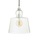 1 Bulb Bedroom Suspension Light Simple Chrome Ceiling Hang Fixture with Upside-Down Trifle Clear Glass Shade Clearhalo 'Ceiling Lights' 'Glass shade' 'Glass' 'Modern Pendants' 'Modern' 'Pendant Lights' 'Pendants' Lighting' 734797