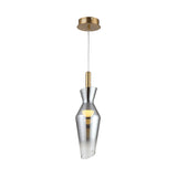 Modernist Urn Shape Hanging Light Kit Smoke Gray Glass Dining Room LED Pendant Lamp Fixture Clearhalo 'Ceiling Lights' 'Glass shade' 'Glass' 'Modern Pendants' 'Modern' 'Pendant Lights' 'Pendants' Lighting' 734802