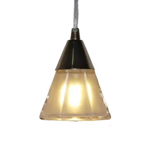 1 Head Bedroom Hanging Lamp Modernism Gold Pendant Lighting with Cone Translucent Glass Shade Clearhalo 'Ceiling Lights' 'Glass shade' 'Glass' 'Modern Pendants' 'Modern' 'Pendant Lights' 'Pendants' Lighting' 734812