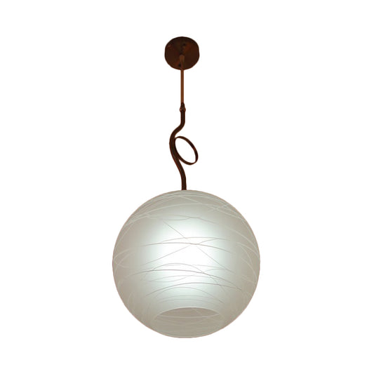 Global Hanging Light Kit Modern Textured White Glass 1 Bulb Bedroom Ceiling Pendant Lamp Clearhalo 'Ceiling Lights' 'Glass shade' 'Glass' 'Modern Pendants' 'Modern' 'Pendant Lights' 'Pendants' Lighting' 734816