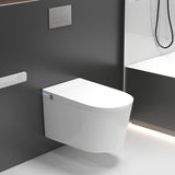 Elongated Wall Mounted Bidet Foot Sensor Wall Hung Toilet Set Clearhalo 'Bathroom Remodel & Bathroom Fixtures' 'Bidets' 'Home Improvement' 'home_improvement' 'home_improvement_bidets' 'Toilets & Bidets' 7348202