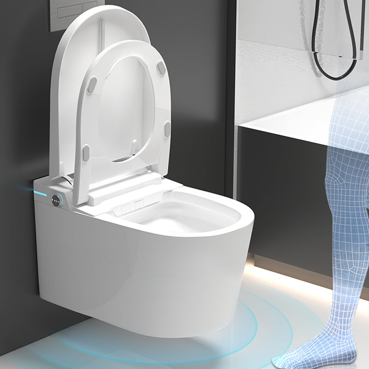 Elongated Wall Mounted Bidet Foot Sensor Wall Hung Toilet Set Clearhalo 'Bathroom Remodel & Bathroom Fixtures' 'Bidets' 'Home Improvement' 'home_improvement' 'home_improvement_bidets' 'Toilets & Bidets' 7348209