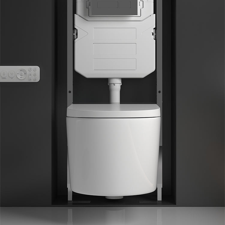 Elongated Wall Mounted Bidet Foot Sensor Wall Hung Toilet Set Clearhalo 'Bathroom Remodel & Bathroom Fixtures' 'Bidets' 'Home Improvement' 'home_improvement' 'home_improvement_bidets' 'Toilets & Bidets' 7348213