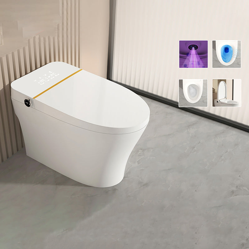 Minimalistic White Temperature Control Bidet Elongated Toilet Seat Bidet with Heated Seat Toilet with Water Tank Automatic Lid( Top Configuration) 16" Clearhalo 'Bathroom Remodel & Bathroom Fixtures' 'Bidets' 'Home Improvement' 'home_improvement' 'home_improvement_bidets' 'Toilets & Bidets' 7348242