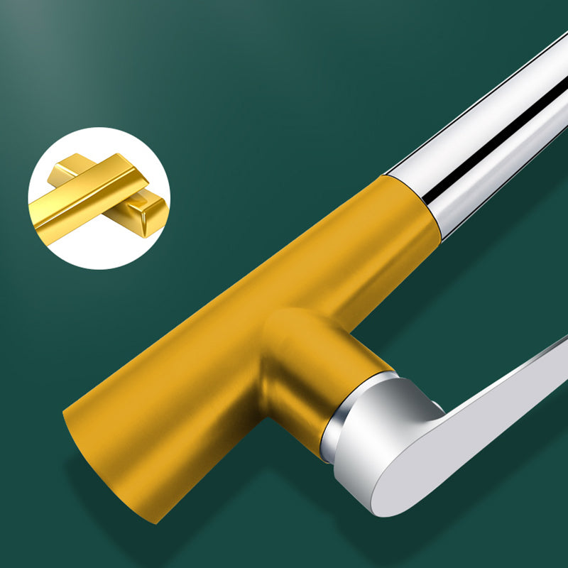 Modern Style Kitchen Faucet Copper Lever Handle Gooseneck Kitchen Faucet Clearhalo 'Home Improvement' 'home_improvement' 'home_improvement_kitchen_faucets' 'Kitchen Faucets' 'Kitchen Remodel & Kitchen Fixtures' 'Kitchen Sinks & Faucet Components' 'kitchen_faucets' 7348949