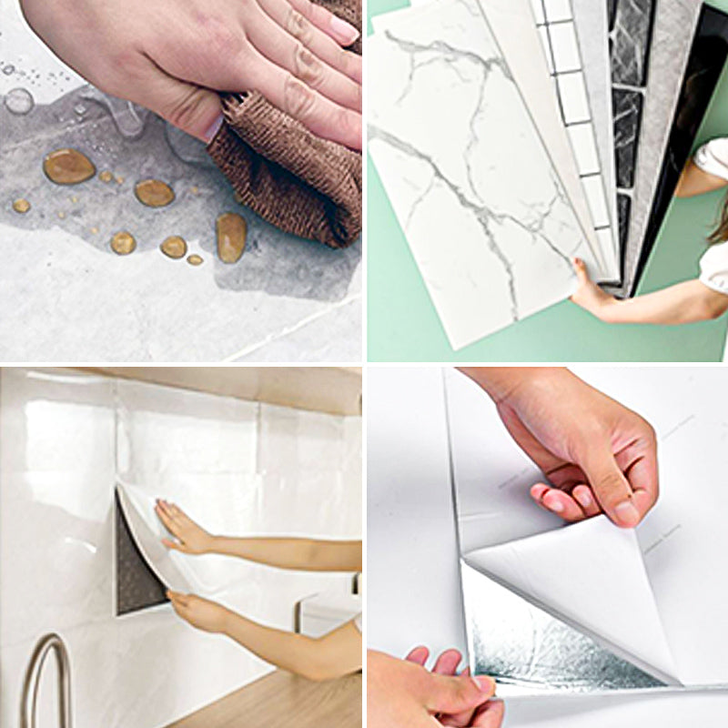 Rectangular Fire Resistant Tile PVC Singular Peel & Stick Tile for Backsplash Wall Clearhalo 'Flooring 'Home Improvement' 'home_improvement' 'home_improvement_peel_stick_blacksplash' 'Peel & Stick Backsplash Tile' 'peel_stick_blacksplash' 'Walls & Ceilings' Walls and Ceiling' 7349049