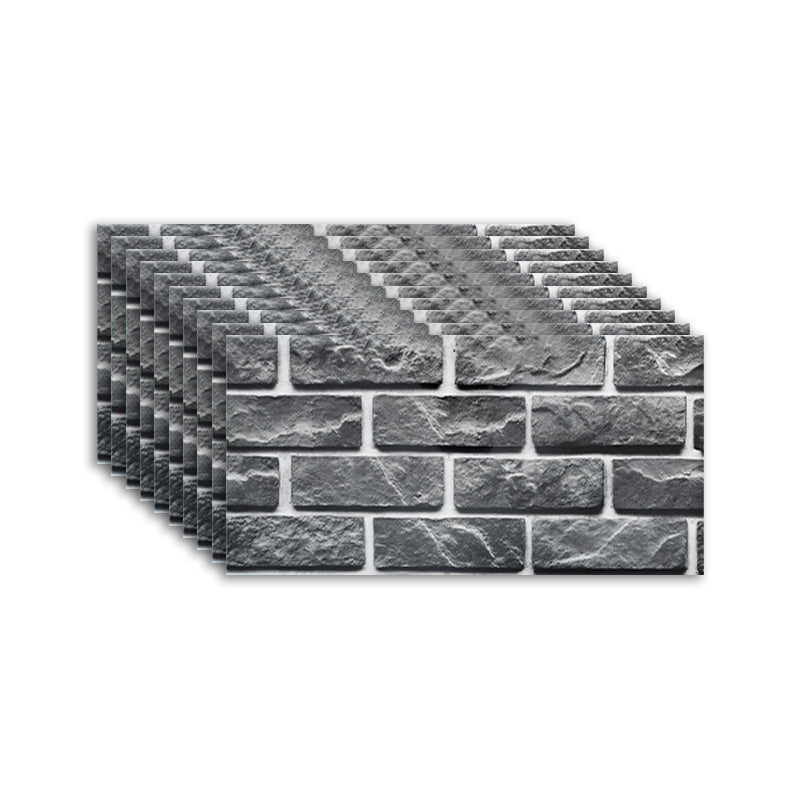 Rectangular Fire Resistant Tile PVC Singular Peel & Stick Tile for Backsplash Wall Dark Gray Clearhalo 'Flooring 'Home Improvement' 'home_improvement' 'home_improvement_peel_stick_blacksplash' 'Peel & Stick Backsplash Tile' 'peel_stick_blacksplash' 'Walls & Ceilings' Walls and Ceiling' 7349051