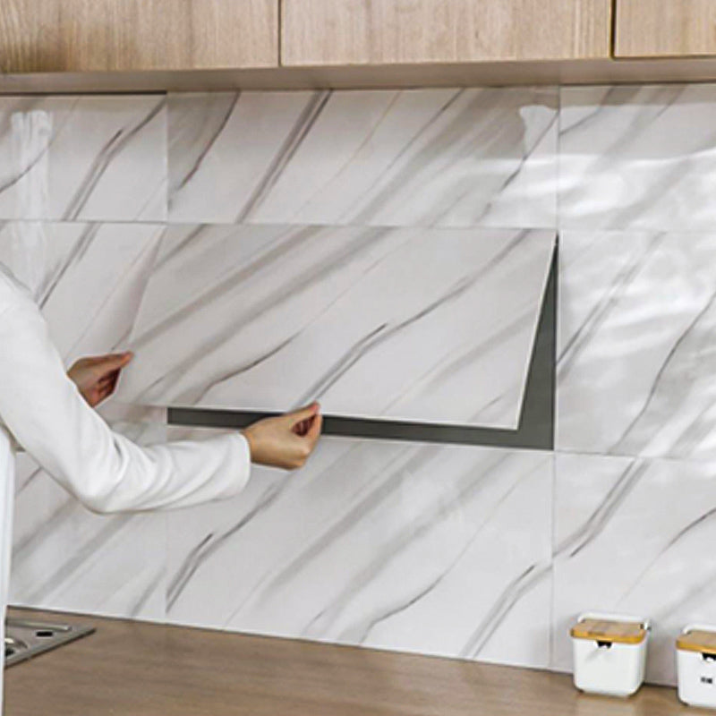 Rectangular Fire Resistant Tile PVC Singular Peel & Stick Tile for Backsplash Wall Clearhalo 'Flooring 'Home Improvement' 'home_improvement' 'home_improvement_peel_stick_blacksplash' 'Peel & Stick Backsplash Tile' 'peel_stick_blacksplash' 'Walls & Ceilings' Walls and Ceiling' 7349053