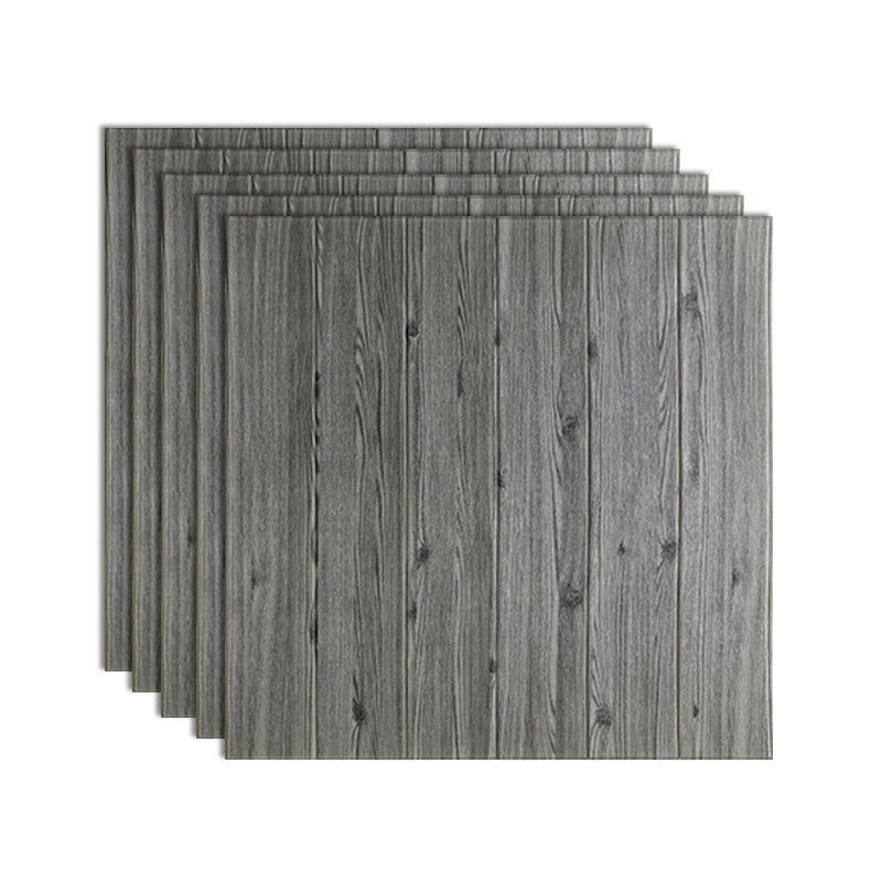 Modern Imitation Wood Grain Wall Access Panel Peel and Stick Foam Baseboard Panel Dark Gray Standard Payment 5-Piece Set Clearhalo 'Flooring 'Home Improvement' 'home_improvement' 'home_improvement_wall_paneling' 'Wall Paneling' 'wall_paneling' 'Walls & Ceilings' Walls and Ceiling' 7349073