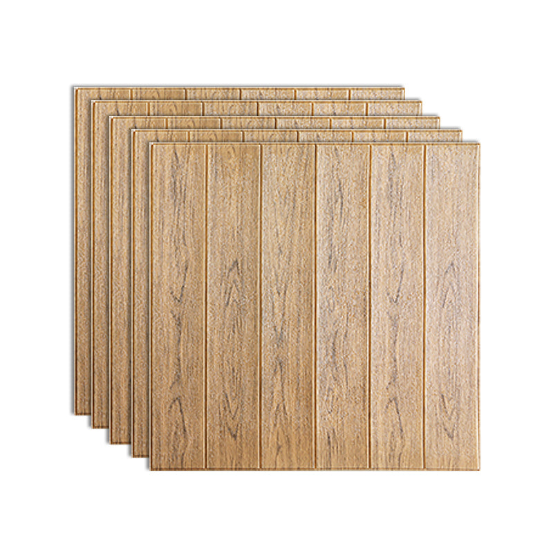 Modern Imitation Wood Grain Wall Access Panel Peel and Stick Foam Baseboard Panel Brown/ Yellow Standard Payment 5-Piece Set Clearhalo 'Flooring 'Home Improvement' 'home_improvement' 'home_improvement_wall_paneling' 'Wall Paneling' 'wall_paneling' 'Walls & Ceilings' Walls and Ceiling' 7349096